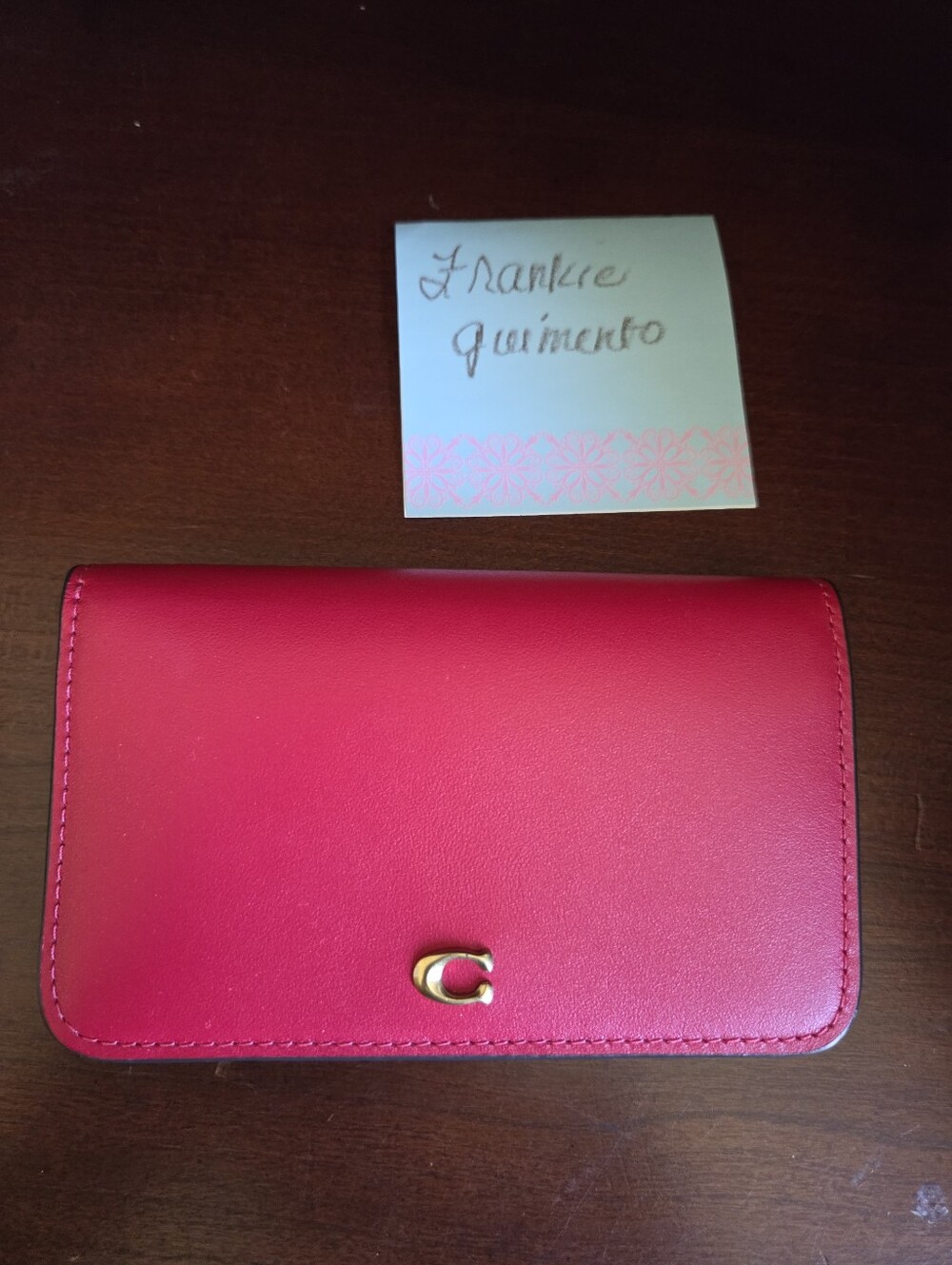 Coach Essential Slim Card Case Red